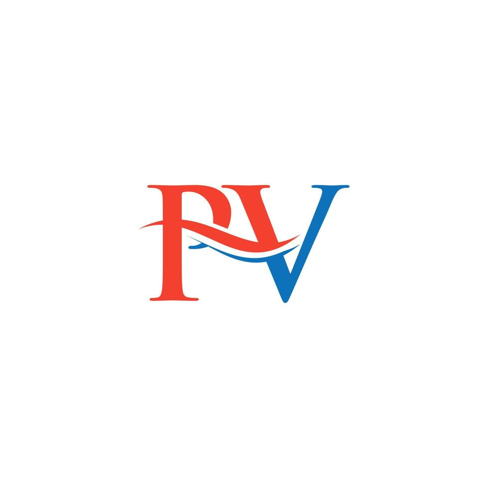 PV-Brief verknüpftes Logo für Geschäfts- und Firmenidentität. Anfangsbuchstabe PV-Logo-Vektorvorlage. vektor