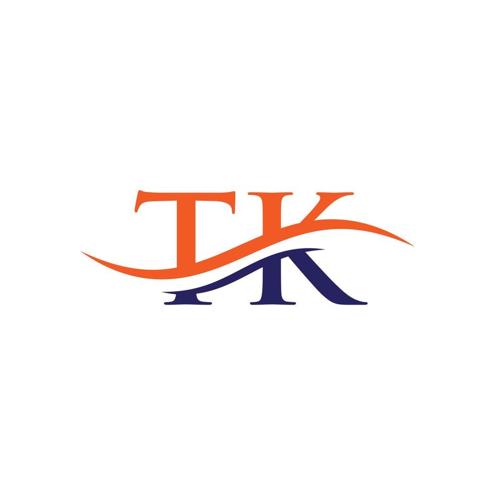 första länkad brev tk logotyp design. modern brev tk logotyp design vektor med modern trendig