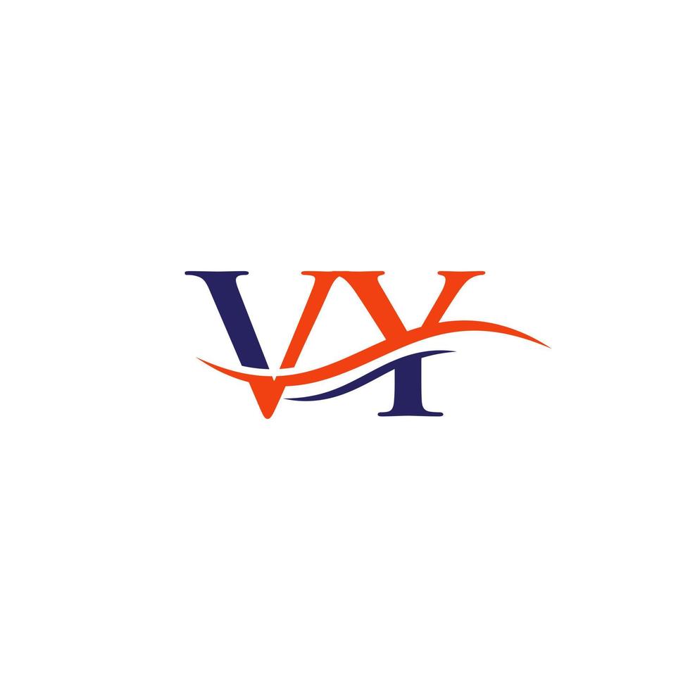 Wasserwelle mit Logo-Vektor. Swoosh-Buchstabe V-Logo-Design für Geschäfts- und Firmenidentität. vektor