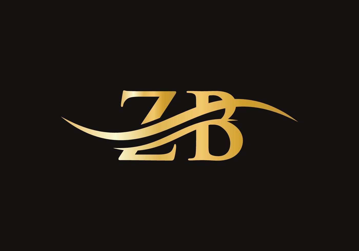 zb-Logo-Design. Logo-Vektor mit anfänglichem zb-Buchstaben. Swoosh-Buchstabe zb-Logo-Design vektor