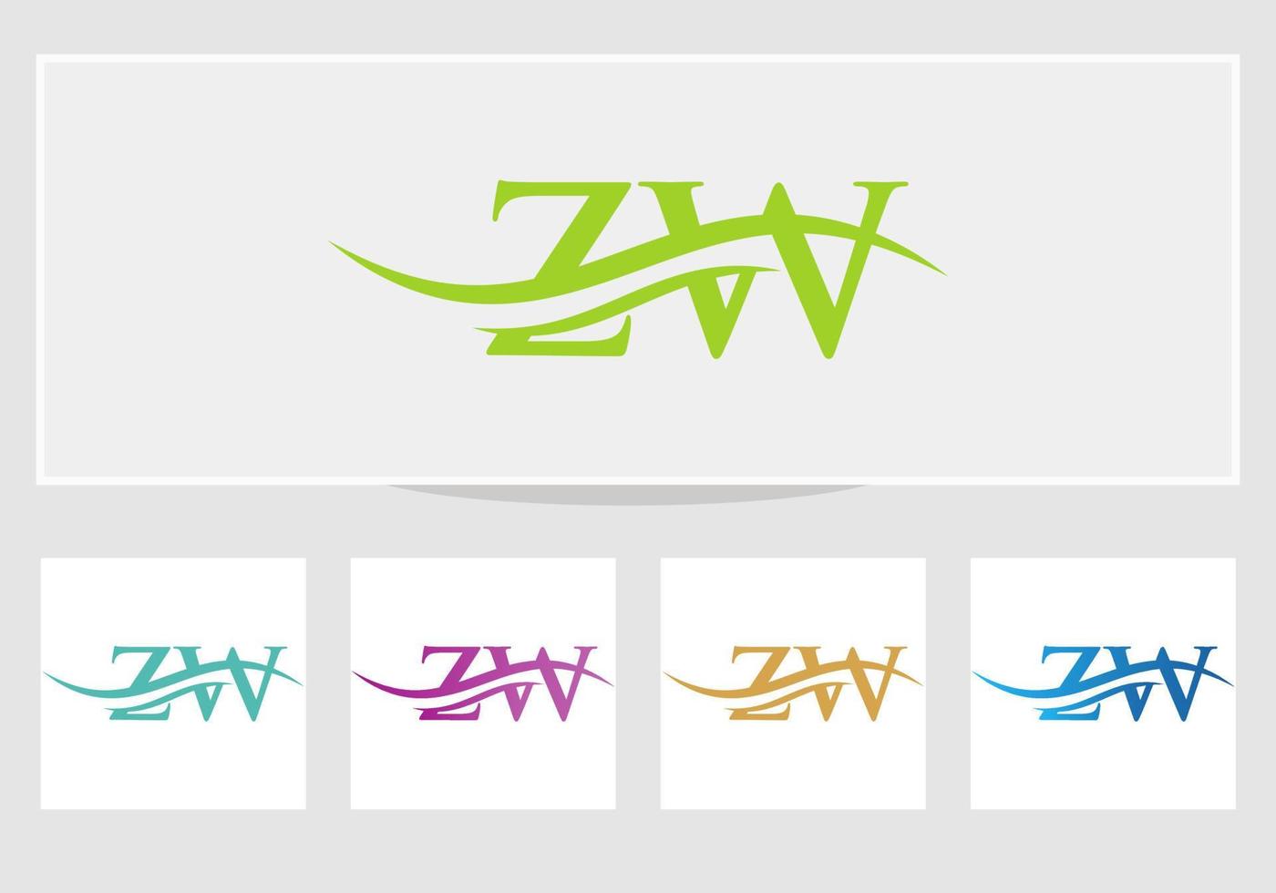 zw brev logotyp. första zw brev företag logotyp design vektor mall