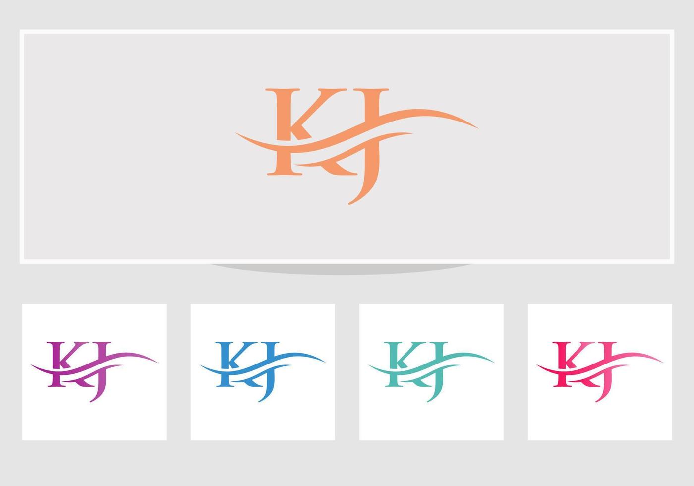 kj-Buchstaben-Logo. anfängliche kj-Buchstaben-Business-Logo-Design-Vektorvorlage vektor