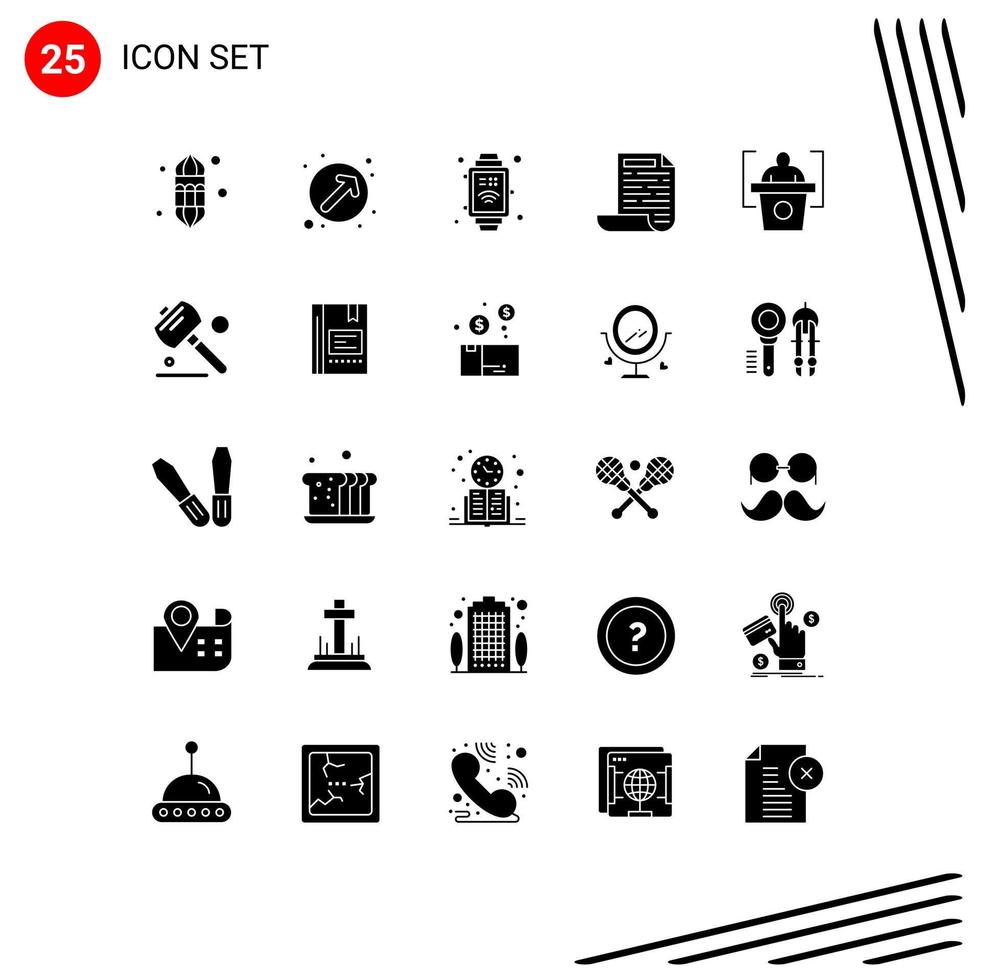 25 kreative Symbole moderne Zeichen und Symbole der Spracherziehung oben rechts Dokumentdatei editierbare Vektordesign-Elemente vektor