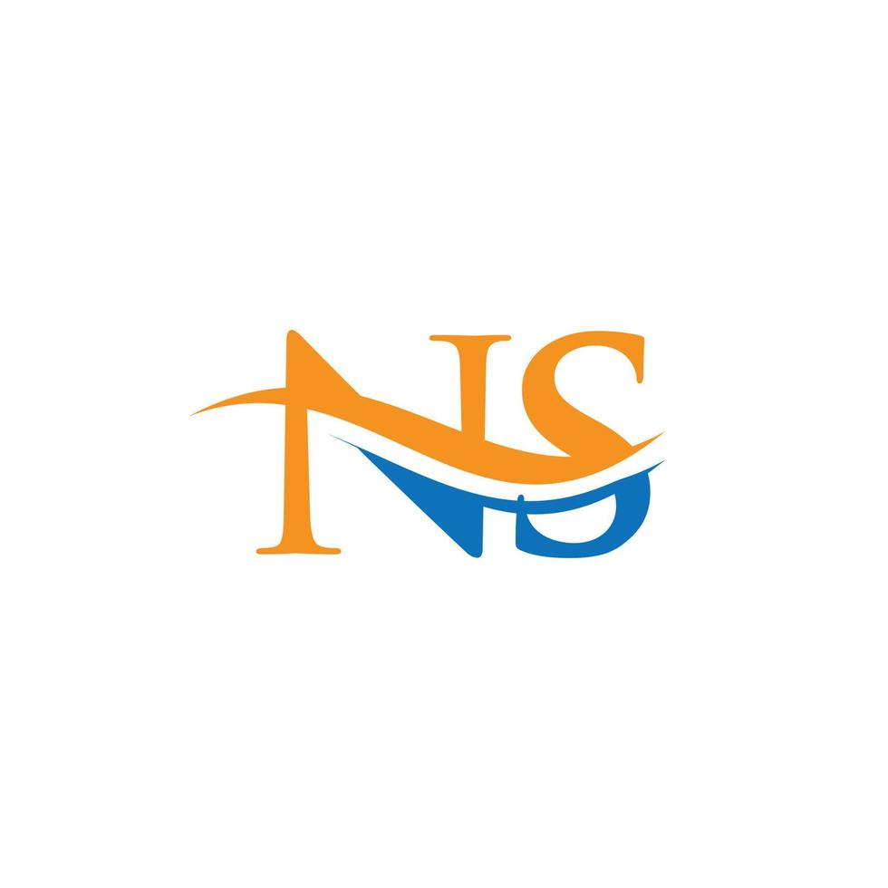 första ns brev företag logotyp design vektor mall med minimal och modern trendig.