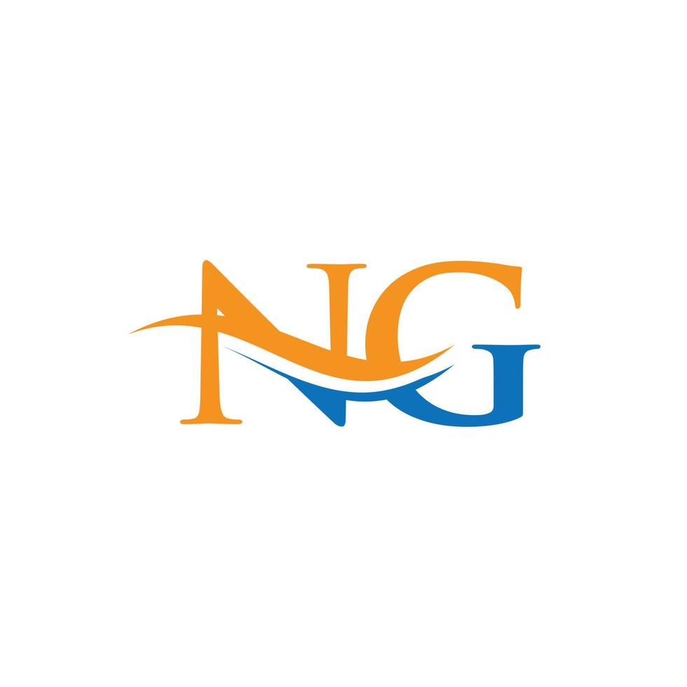 Premium-Letter-ng-Logo-Design mit Wasserwellenkonzept. ng-Logo-Design vektor