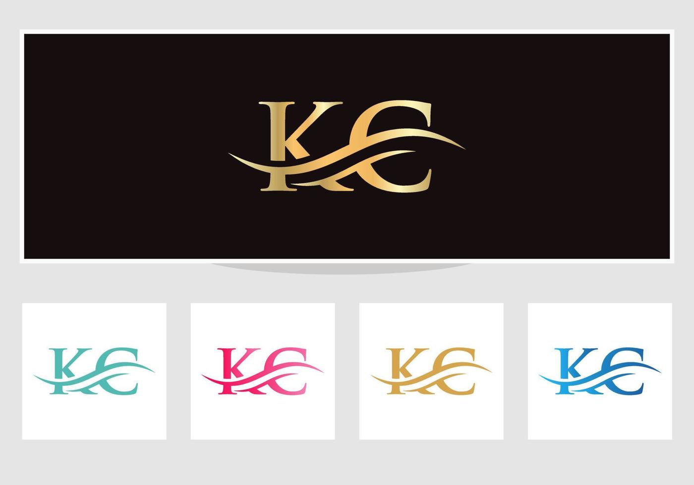 kc verlinktes Logo für Geschäfts- und Firmenidentität. kreativer Buchstabe kc-Logo-Vektor vektor