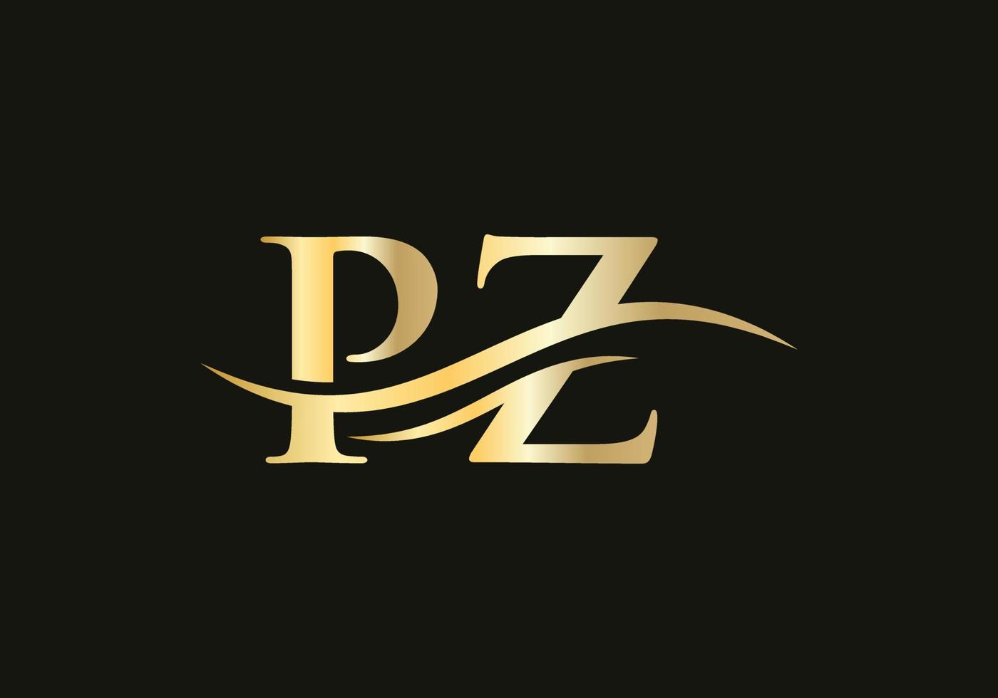 pz-Logo-Design-Vektor. Swoosh-Buchstabe pz-Logo-Design. anfänglicher pz-buchstabe verknüpfte logo-vektorvorlage vektor