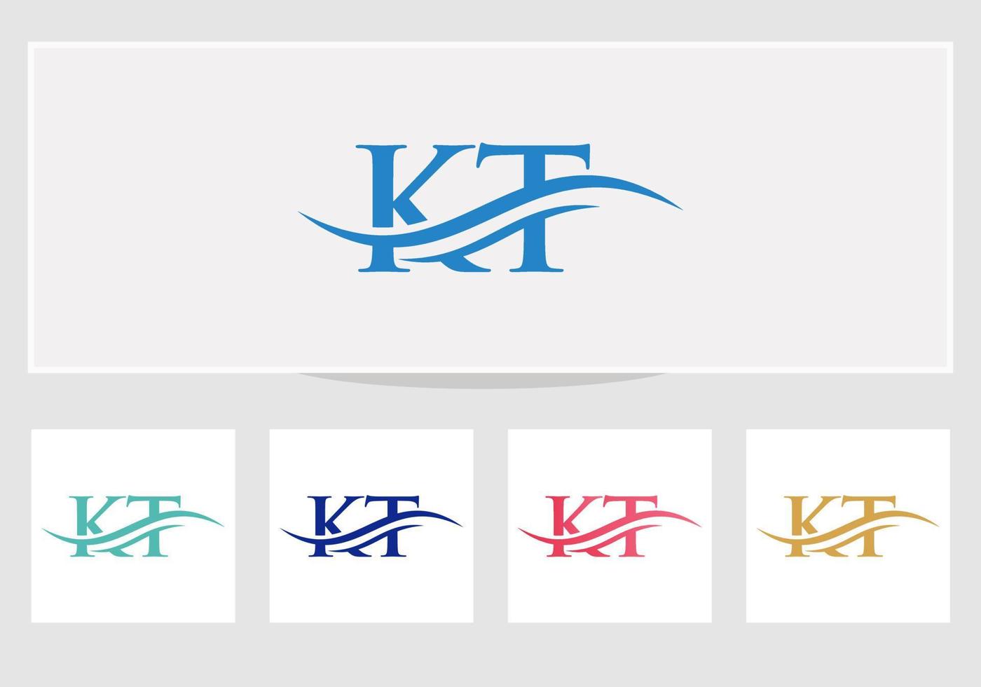 kreativ kt brev med lyx begrepp. modern kt logotyp design för företag och företag identitet vektor