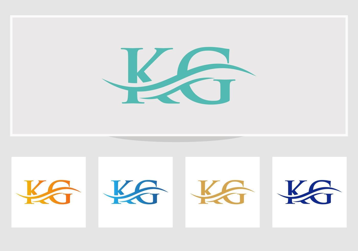kreativer kg-brief mit luxuskonzept. Modernes kg-Logo-Design für Geschäfts- und Firmenidentität vektor