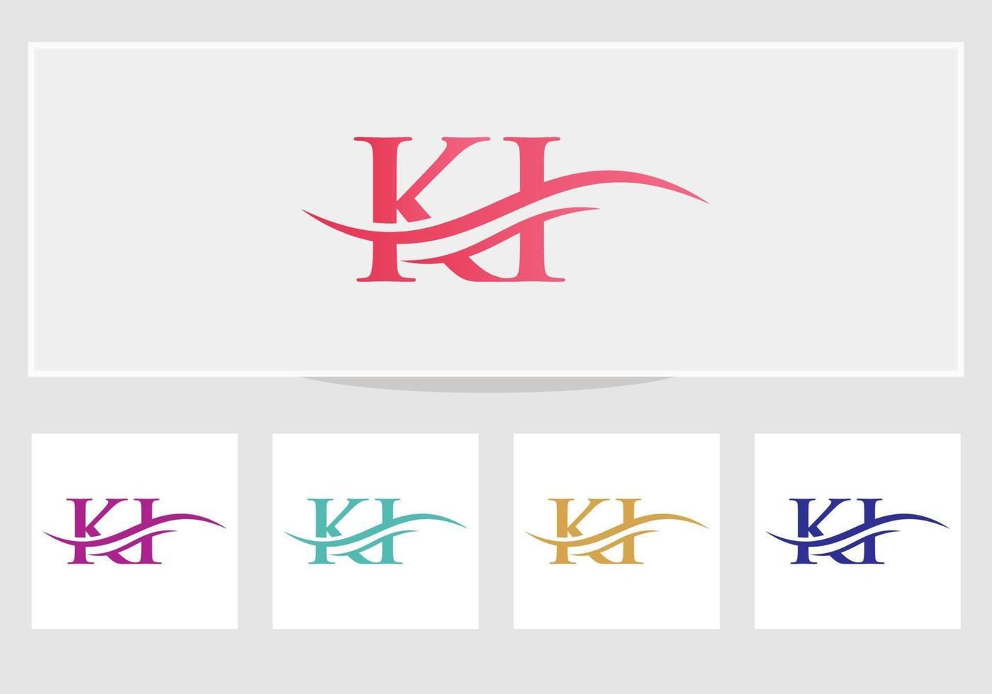 anfängliches verknüpftes buchstabe ki-logo-design. moderner buchstabe ki logo design vektor mit modernem trend