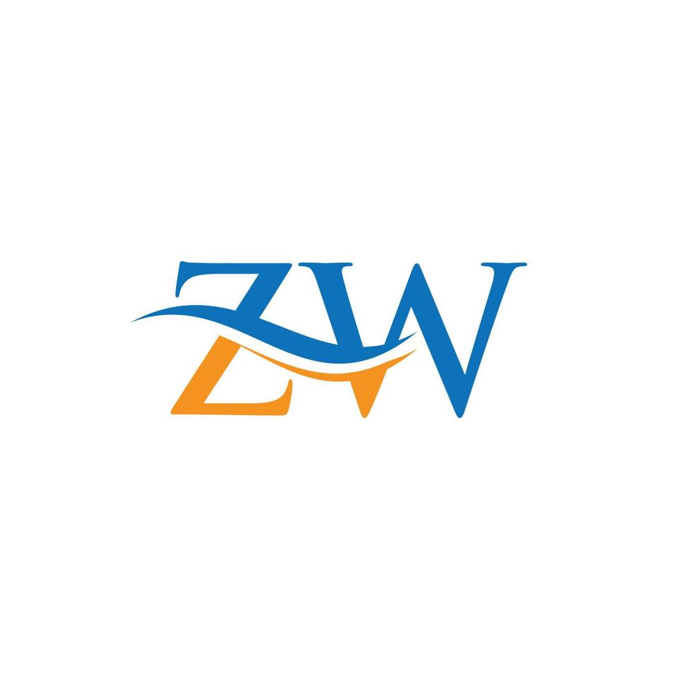 kreativ zw brev med lyx begrepp. modern zw logotyp design för företag och företag identitet vektor