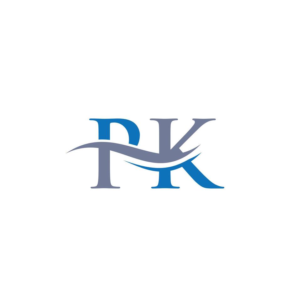 första länkad brev pk logotyp design. modern brev pk logotyp design vektor med modern trendig