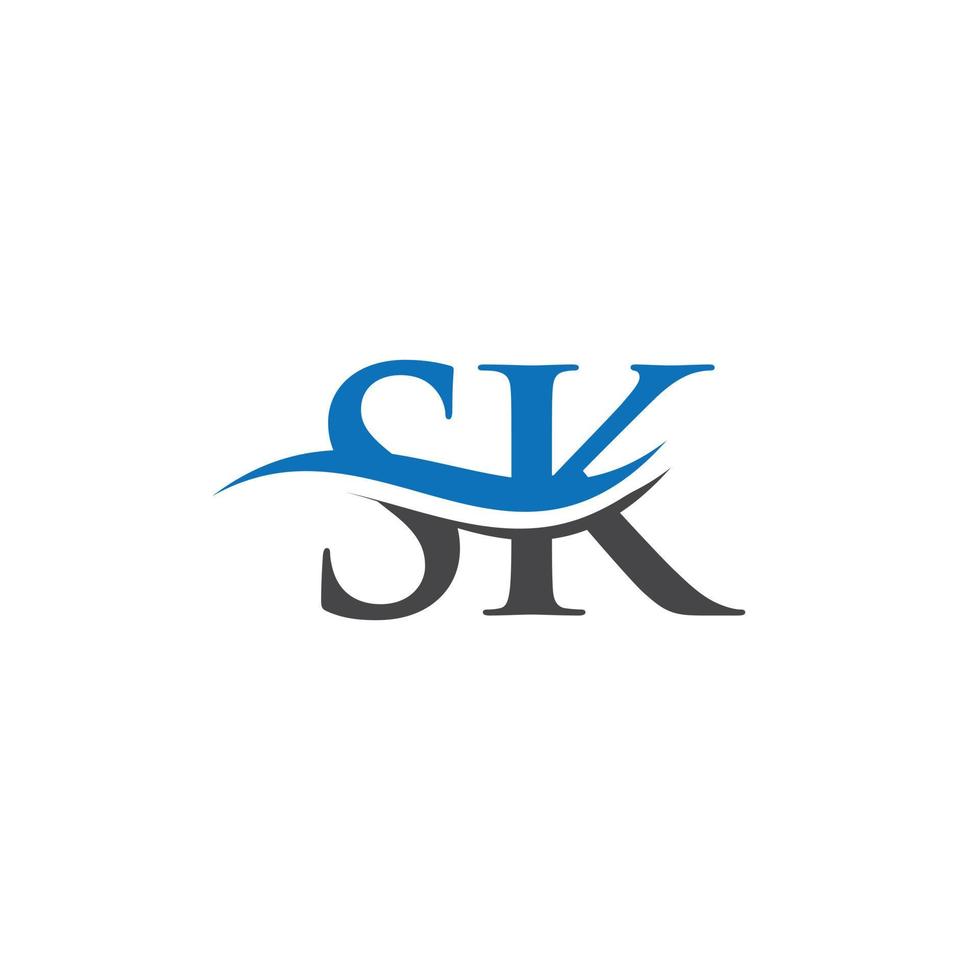 sk-Buchstaben-Logo. anfängliche sk-Buchstaben-Business-Logo-Design-Vektorvorlage mit minimalem und modernem Trend. vektor