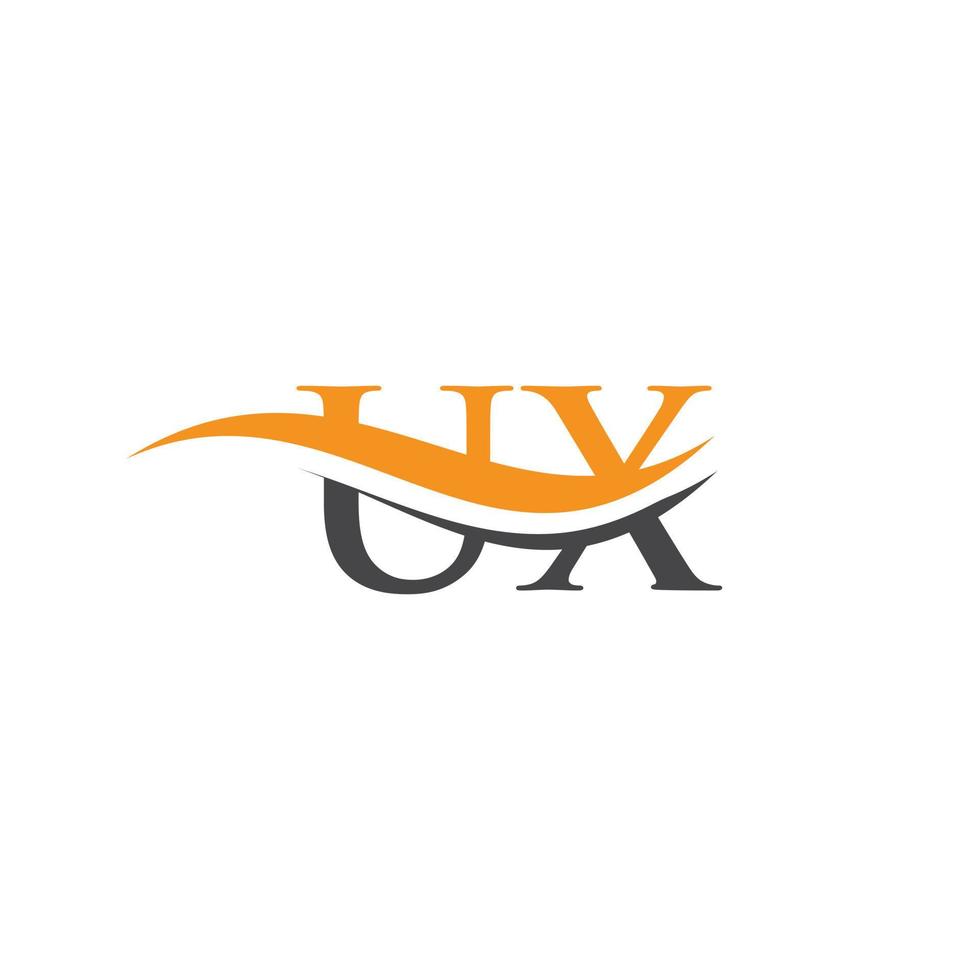 modernes ux-logo-design für geschäfts- und firmenidentität. kreativer ux brief mit luxuskonzept. vektor