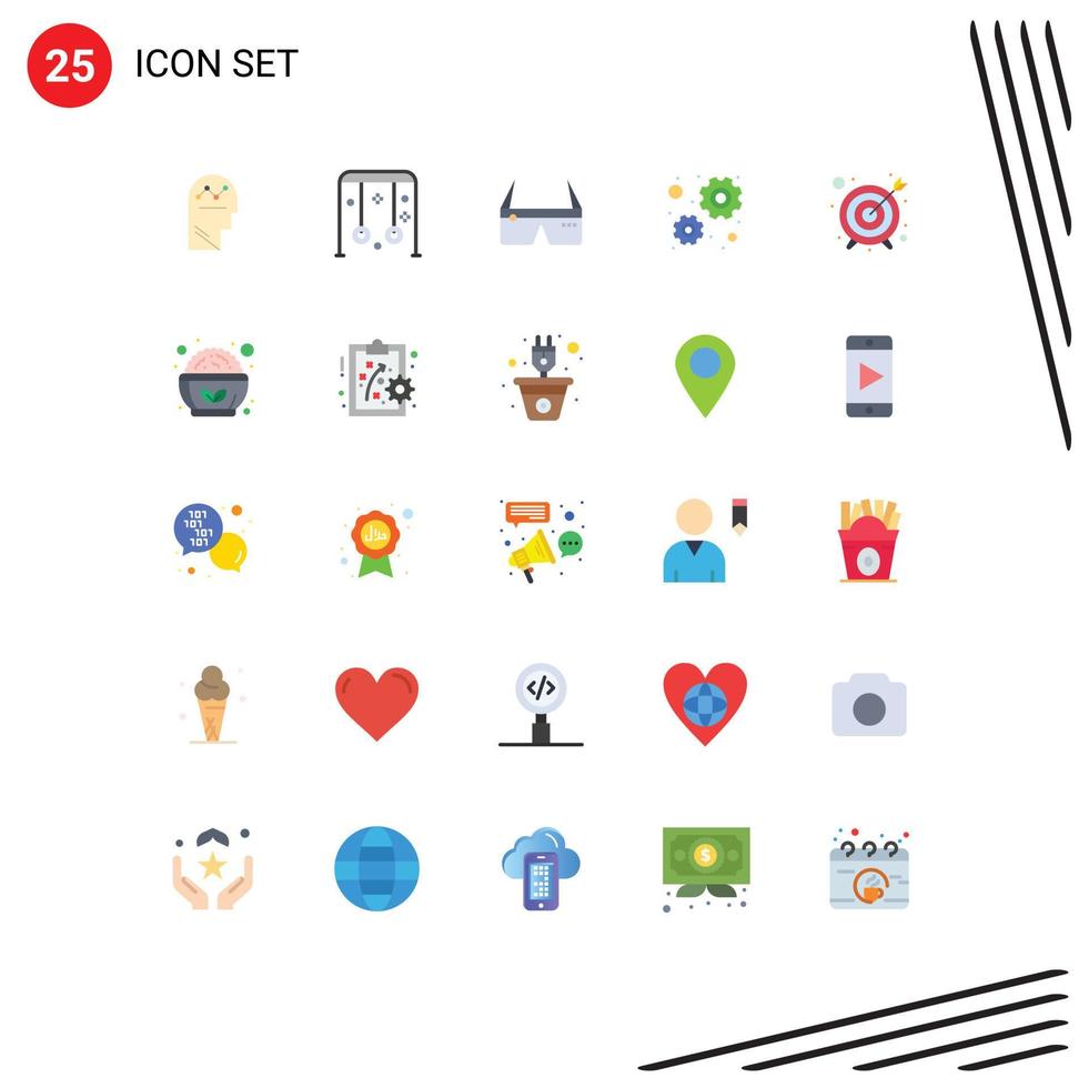 25 tematiska vektor platt färger och redigerbar symboler av arbetssätt konfiguration sporter Google digital redigerbar vektor design element