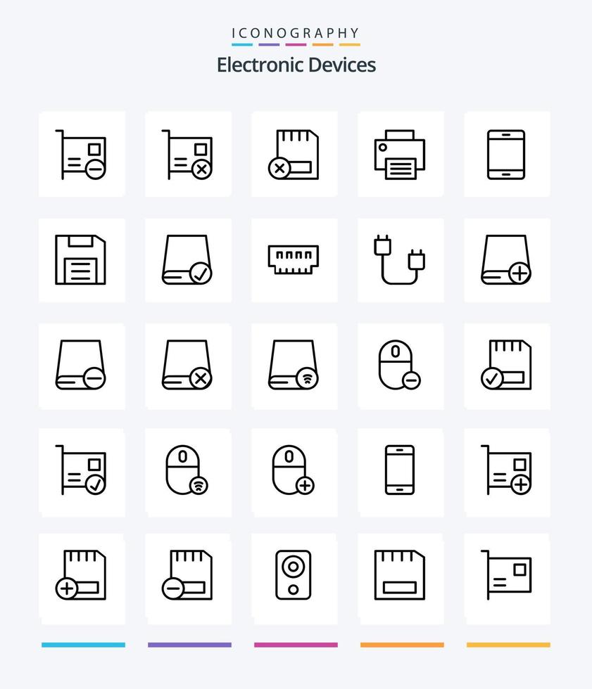 kreative Geräte 25 skizzieren Icon Pack wie Gadget. Computers. Hardware. Drucker. Gerät vektor