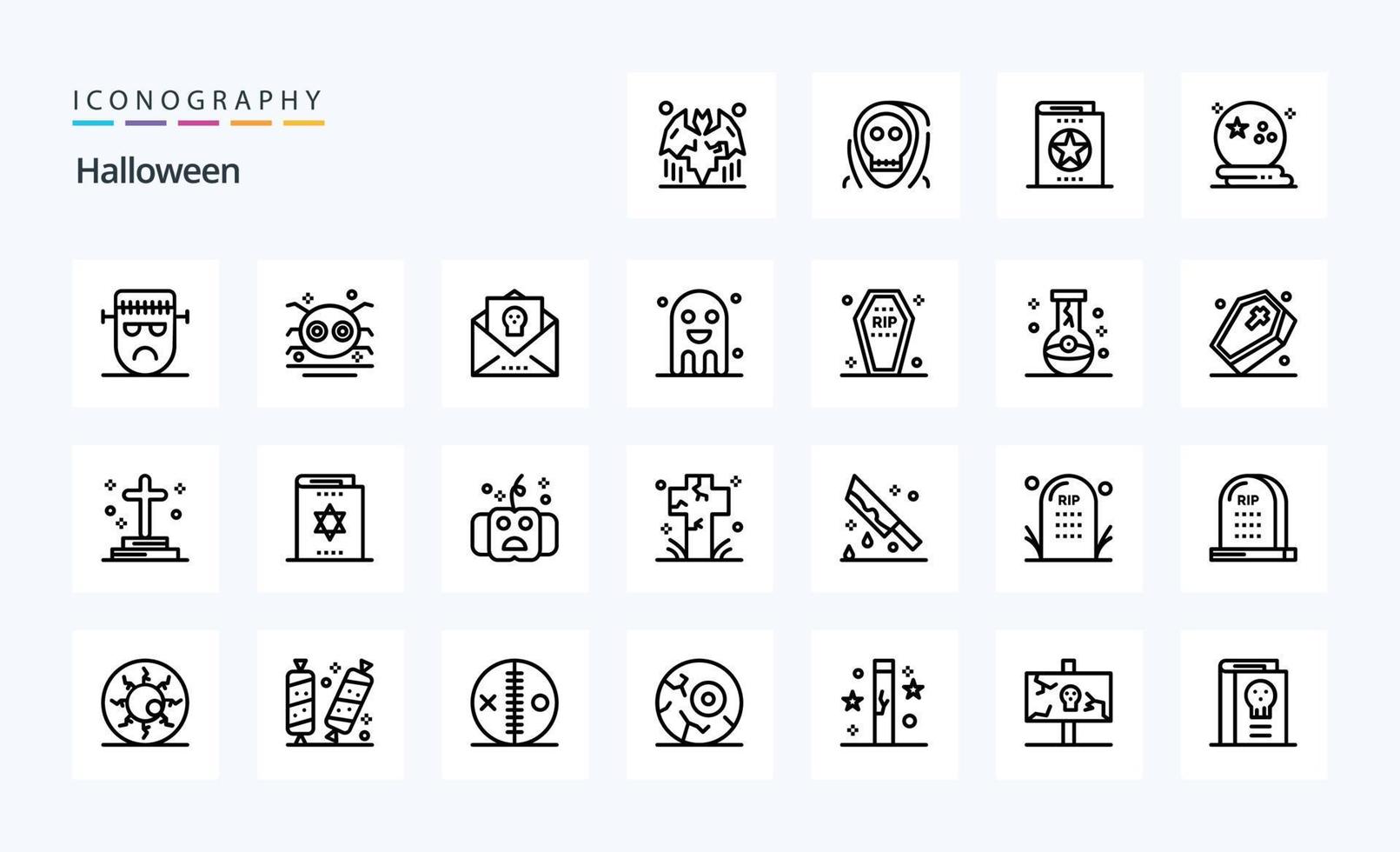 25 Halloween-Linien-Icon-Pack vektor