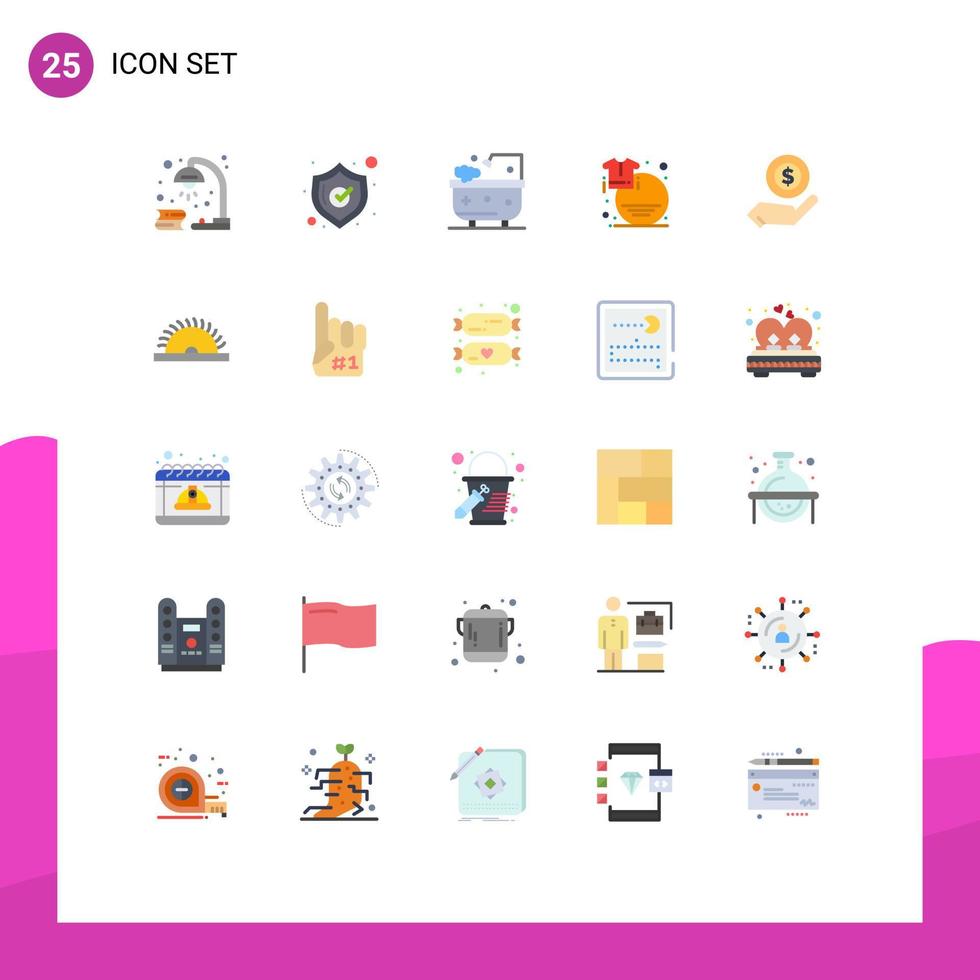 Stock Vector Icon Pack mit 25 Zeilenzeichen und Symbolen für den E-Commerce-Verkauf Badmode Kleidung editierbare Vektordesign-Elemente