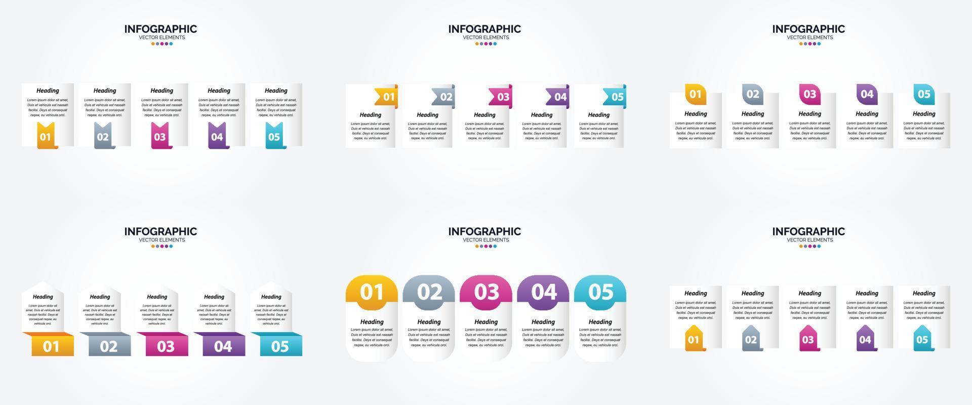 flaches Designset der Vektorillustrations-Infografiken für Werbebroschürenflieger und -zeitschrift vektor