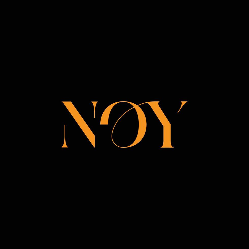 kreatives Noy Negativraum-Buchstaben-Logo-Design, vektor