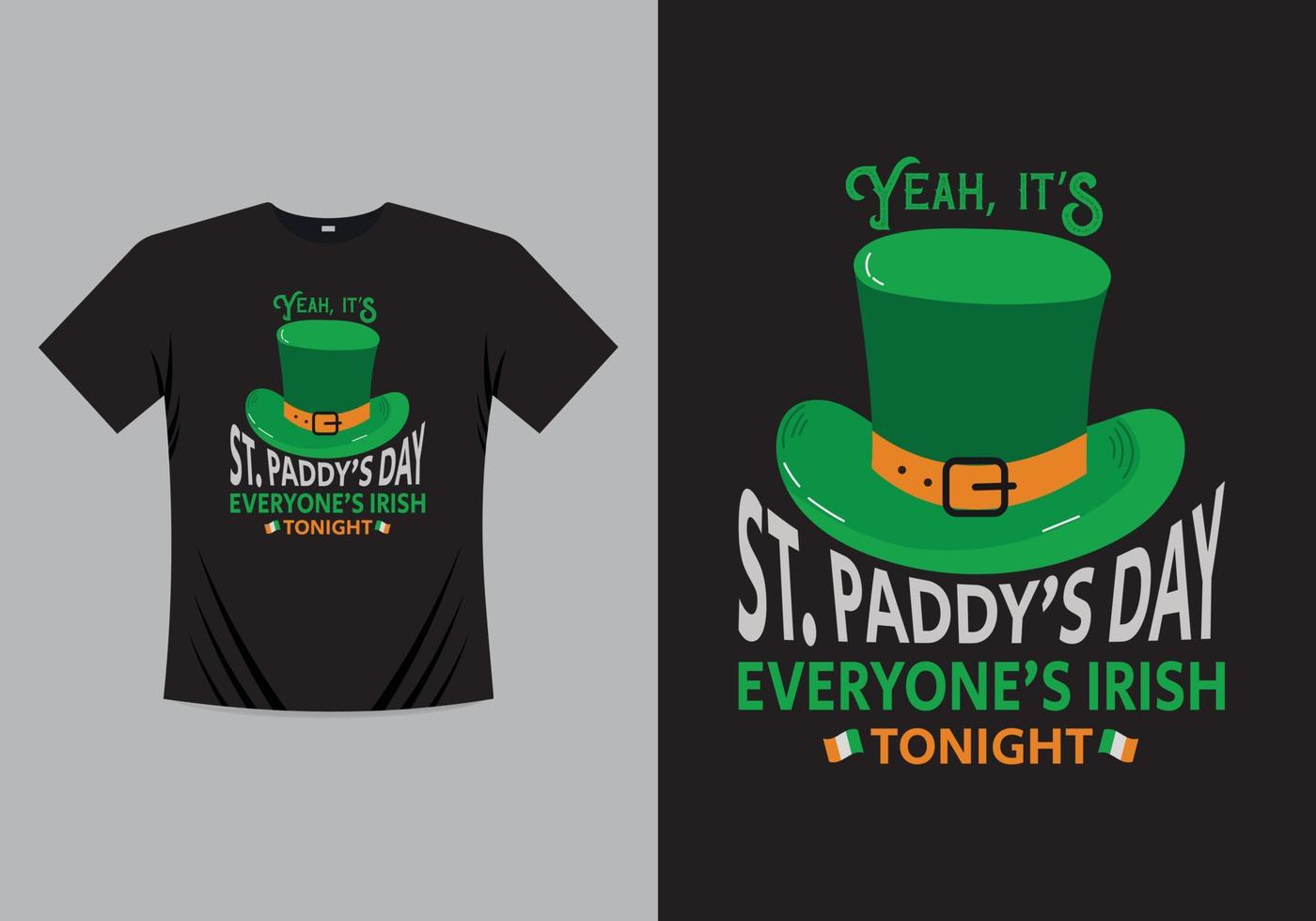 Saint Patricks Day druckbare T-Shirt-Designvorlage vektor