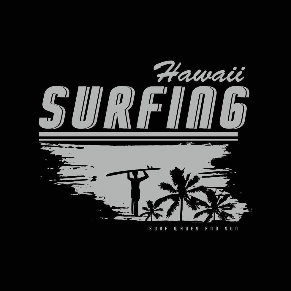 hawaii surfen illustration typografie. perfekt für T-Shirt-Design vektor