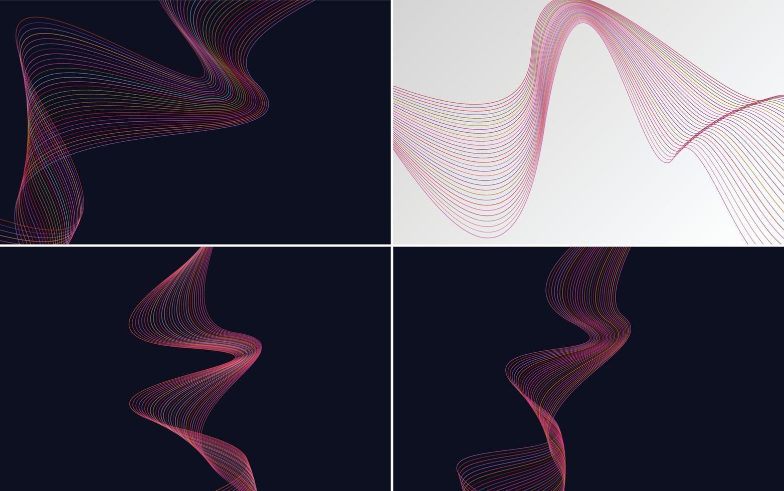 moderne wellenkurve abstrakte präsentationshintergrundpaket vektor