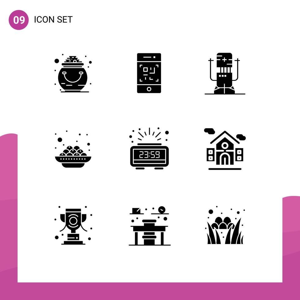 uppsättning av 9 modern ui ikoner symboler tecken för vadas Indien teknologi kaka maskin redigerbar vektor design element