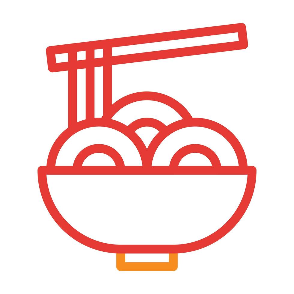 Nudel mehrfarbig rot Illustration Vektor und Logo Symbol Symbol des neuen Jahres perfekt.