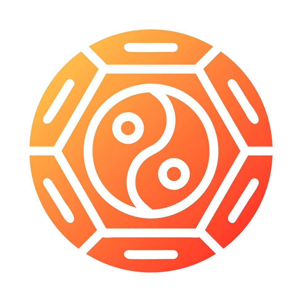 Yin-Yang-Farbverlauf solide Illustration Vektor und Logo-Symbol Symbol des neuen Jahres perfekt.