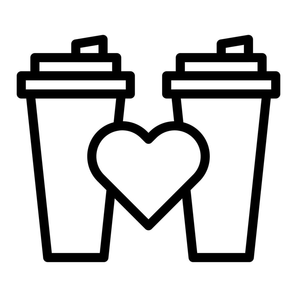 tasse umriss valentine illustration vektor und logo symbol neujahr symbol perfekt.