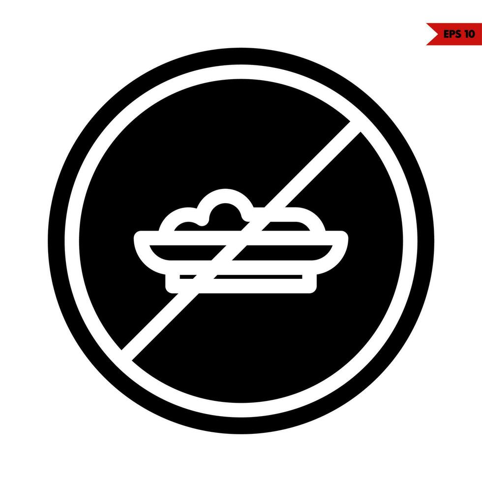 Illustration des Glyphensymbols „kein Essen“. vektor