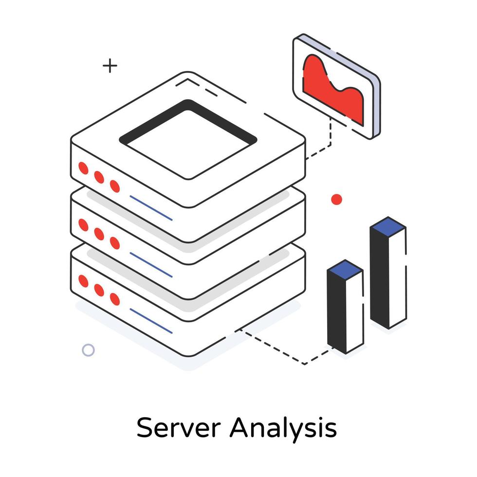 Trendige Serveranalyse vektor