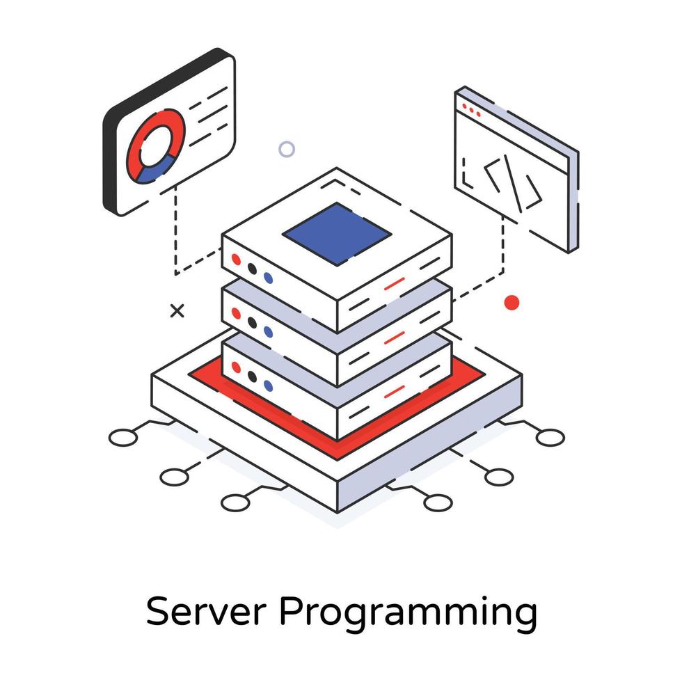 Trendige Serverprogrammierung vektor