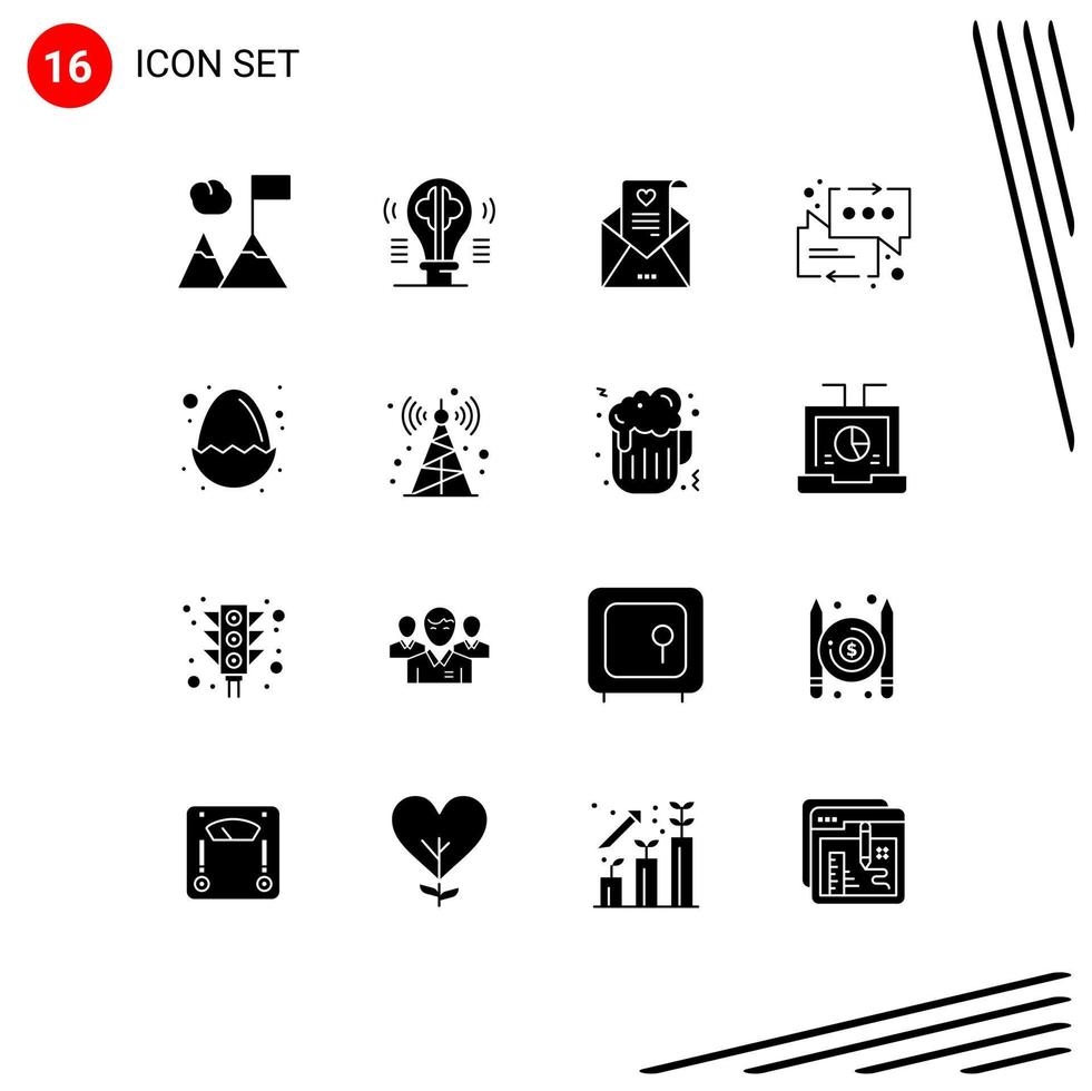 16 kreative Symbole moderne Zeichen und Symbole der Osterpfeilpost unterstützen den Chat editierbare Vektordesign-Elemente vektor