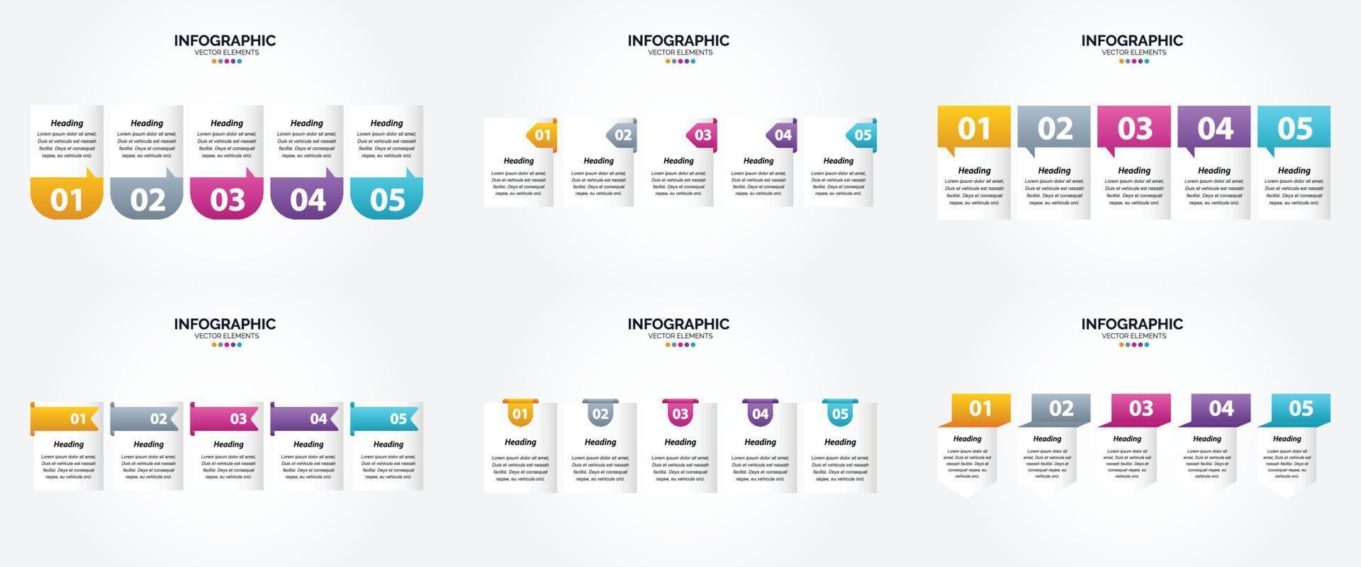 flaches Designset der Vektorillustrations-Infografiken für Werbebroschürenflieger und -zeitschrift vektor