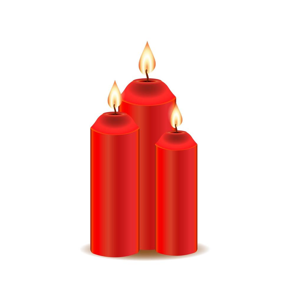 jul röd brinnande ljus. festlig dekorationer och objekt för några bakgrund dekoration. Plats för text vektor