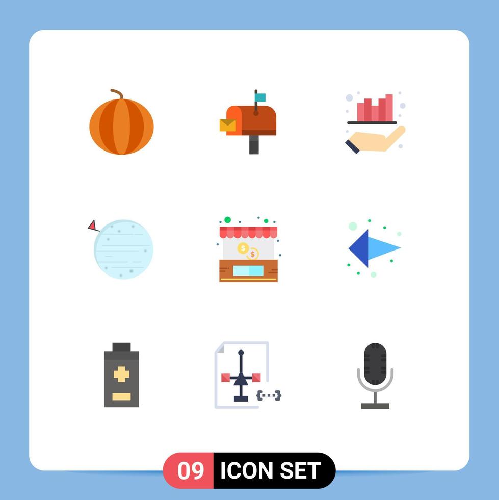 9 användare gränssnitt platt Färg packa av modern tecken och symboler av köpa squarico företag Plats måne redigerbar vektor design element