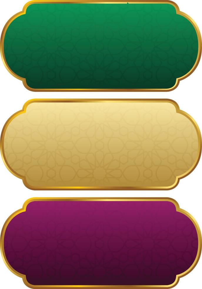 satz von luxuriösen goldenen arabischen islamischen banner titelrahmen png transparenter hintergrund gold textfeld vektor design bilder