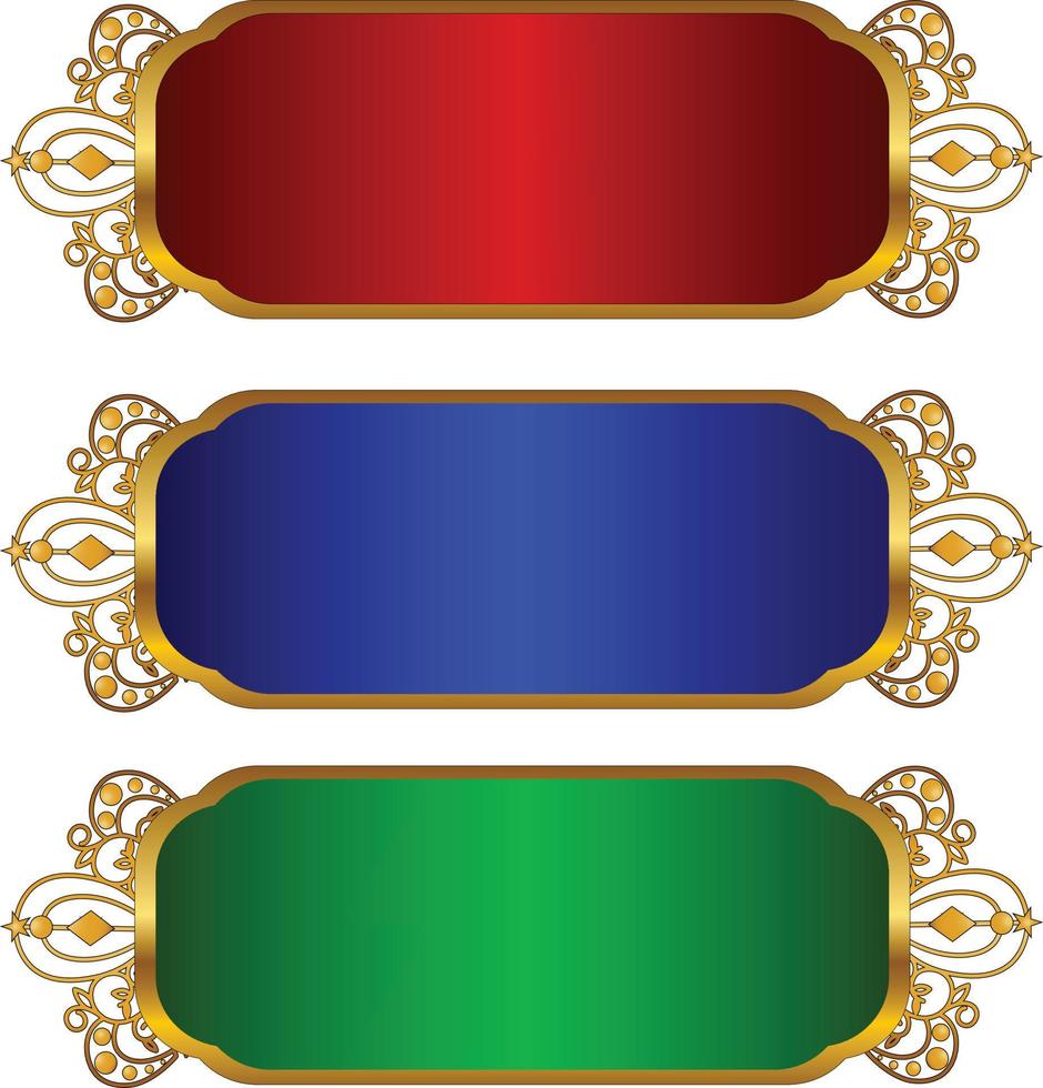 satz von luxuriösen goldenen arabischen islamischen banner titelrahmen png transparenter hintergrund gold textfeld vektor design bilder