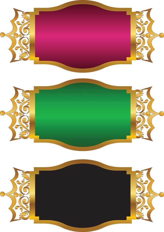 uppsättning av lyx gyllene arabicum islamic baner titel ram png transparent bakgrund guld text låda vektor design bilder