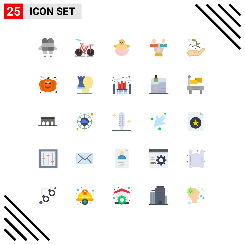 packa av 25 modern platt färger tecken och symboler för webb skriva ut media sådan som blad tillväxt bebis företag börja kontor redigerbar vektor design element