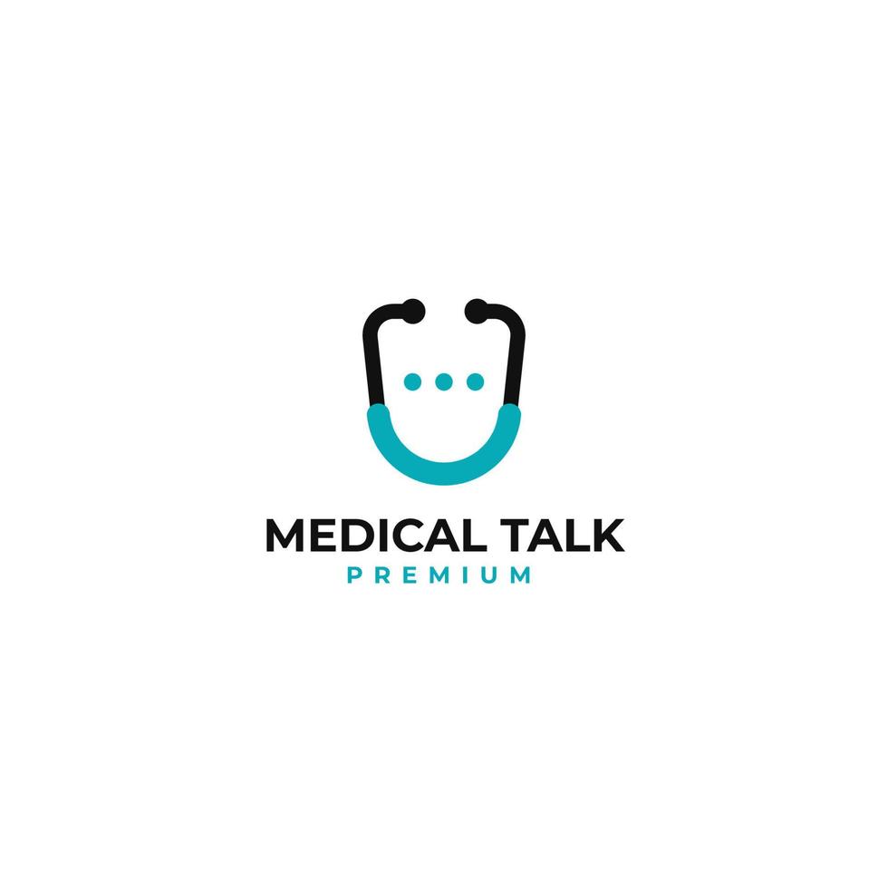 Arzt-Chat-Gespräch mit mit Stethoskop-Logo-Vektor-Symbol-Illustration vektor