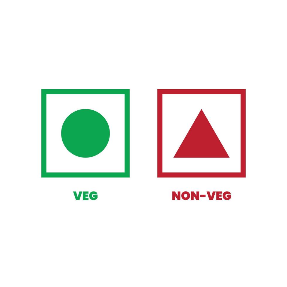 vegetarische und nicht vegetarische Symbole vektor