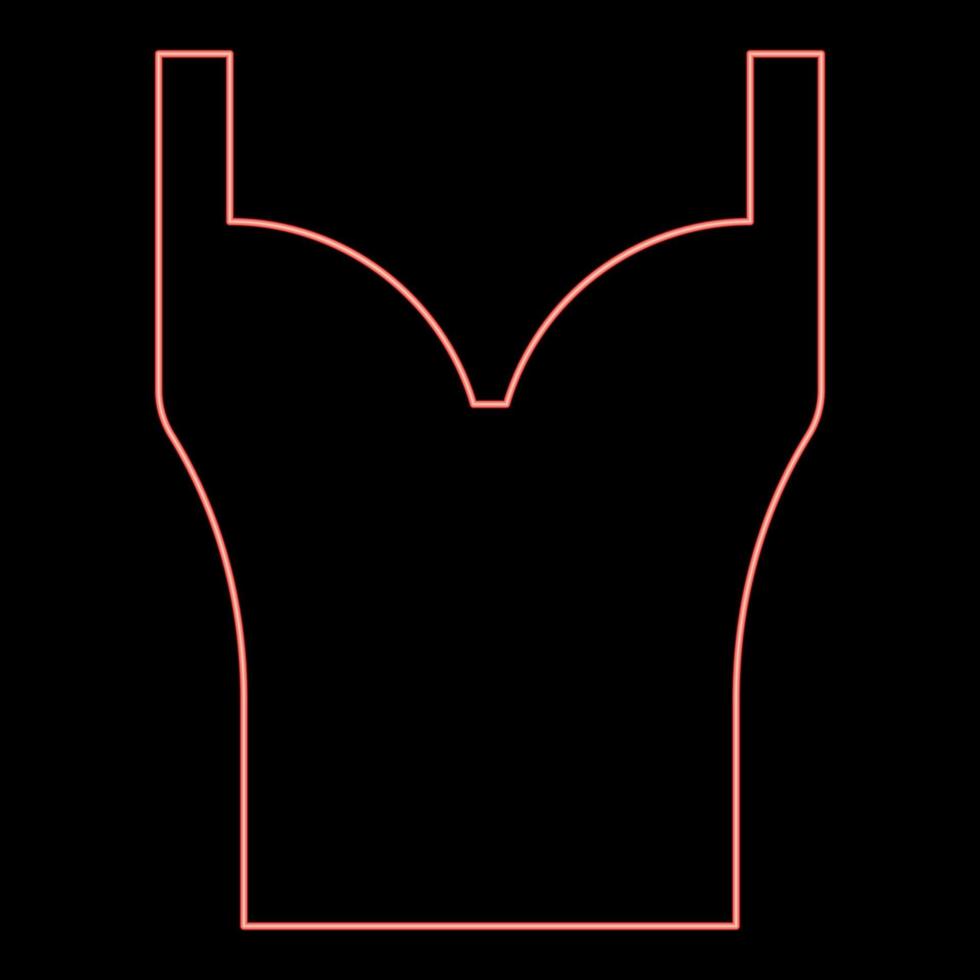 neon korsett torso kvinna kläder underkläder plagg röd Färg vektor illustration bild platt stil