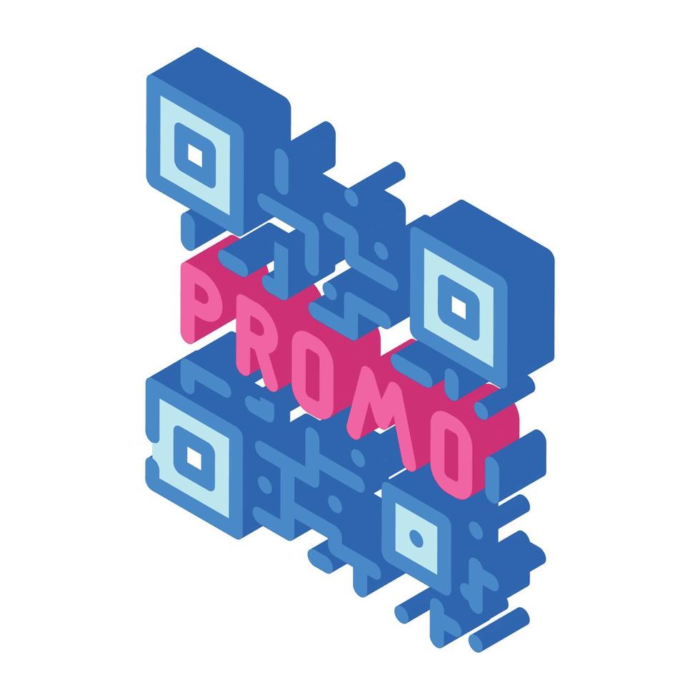 qr-code isometrische symbolvektorillustration vektor