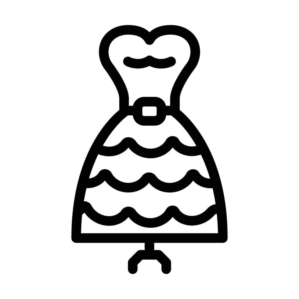 Kleid Kleidungsstück Braut Shop Linie Symbol Vektor Illustration