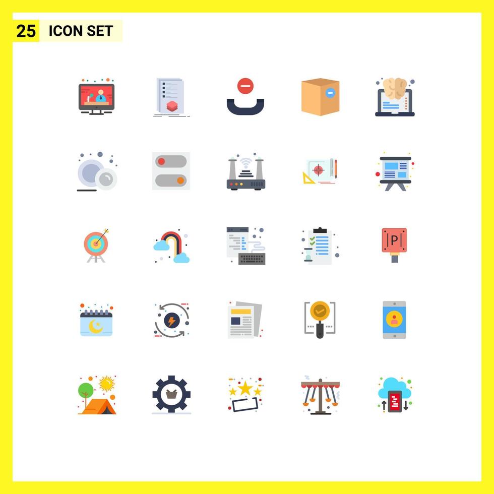 uppsättning av 25 modern ui ikoner symboler tecken för inlärning frakt ring upp minus- handel redigerbar vektor design element