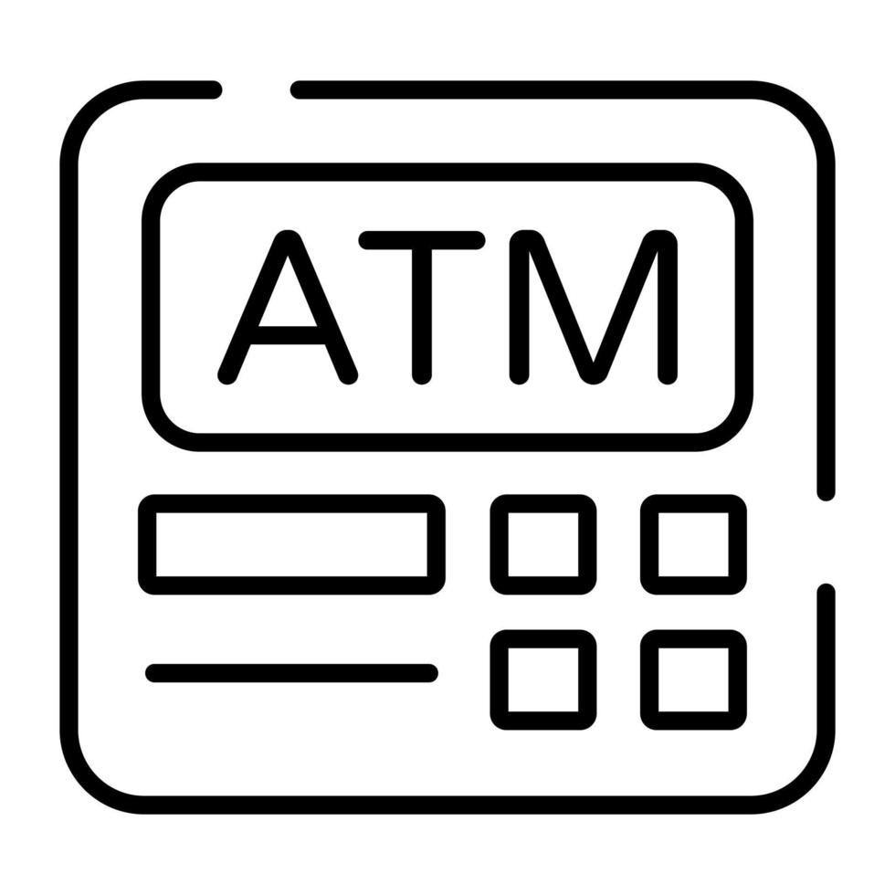automatiserad kassör maskin ikon, modern vektor av kontanter dispenser