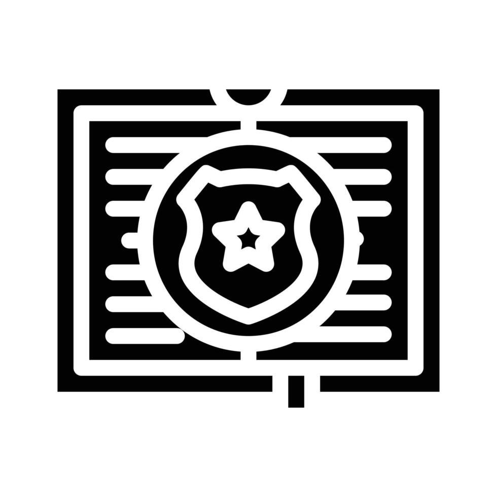 Polizeiverfahren Glyphen-Symbol-Vektor-Illustration vektor